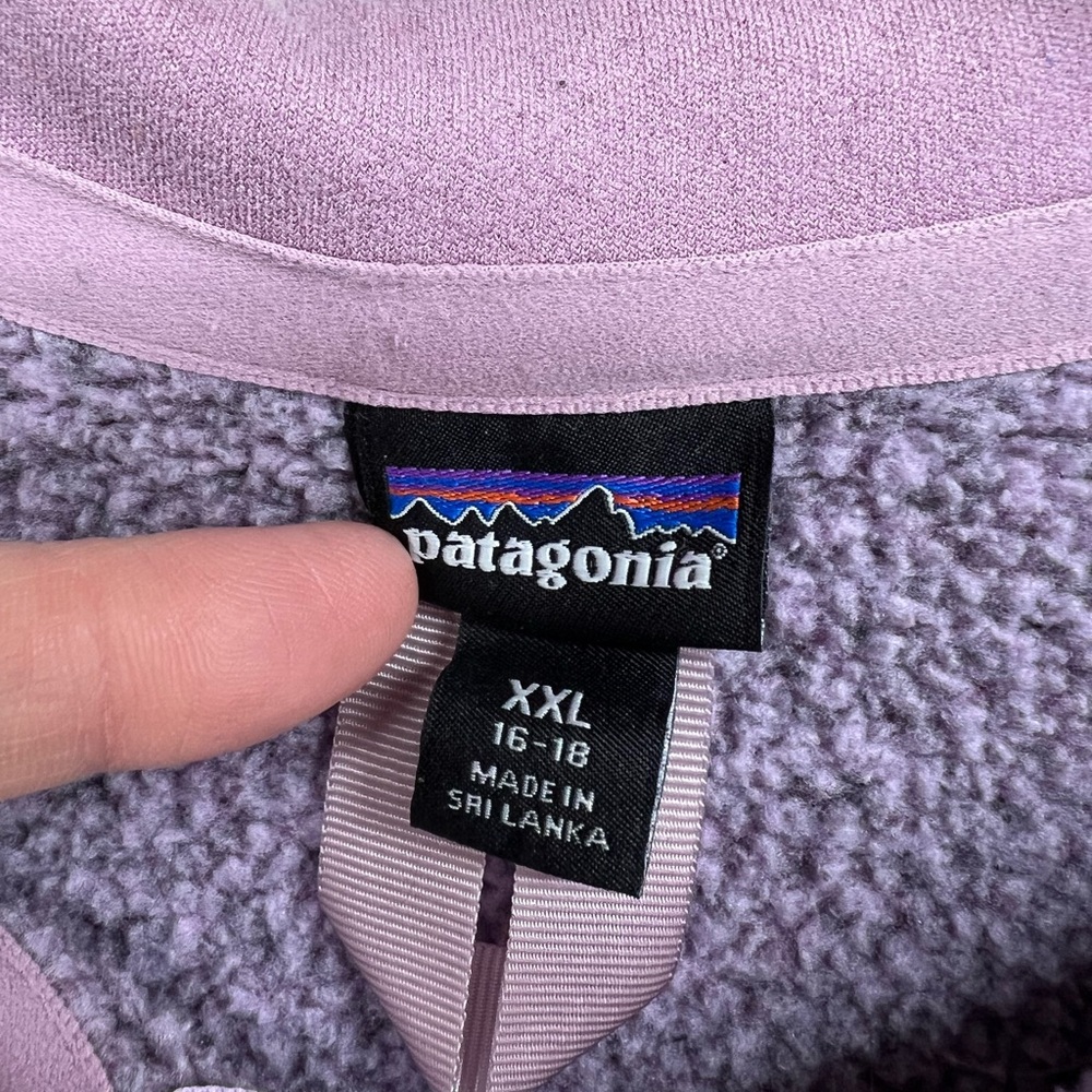 Patagonia Better Sweater 1/4 Zip Girls XXL 16-18 Purple - Picture 3 of 9